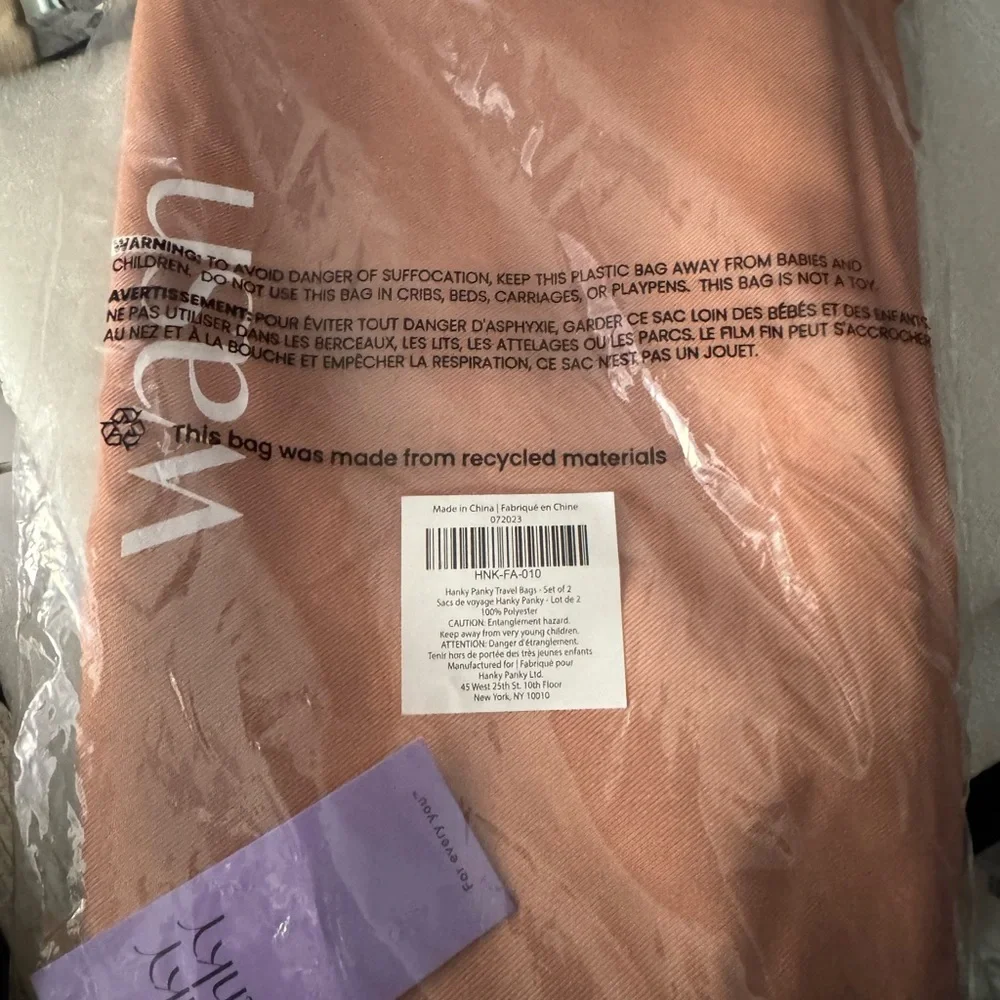 Hanky Panky Pink Garment Bag